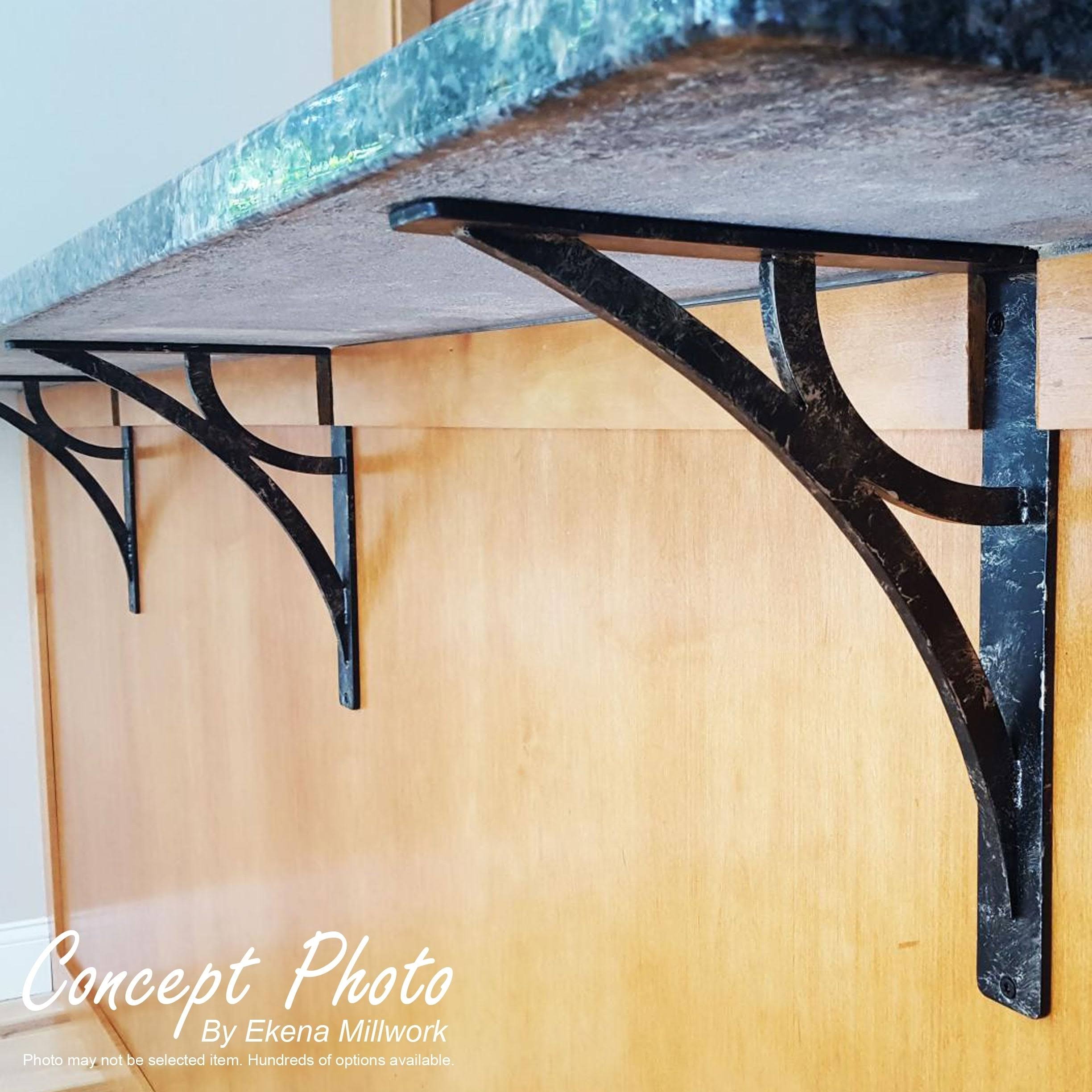 Wrought Iron Bracket Antiqued Bronze Triple Center brace M397079