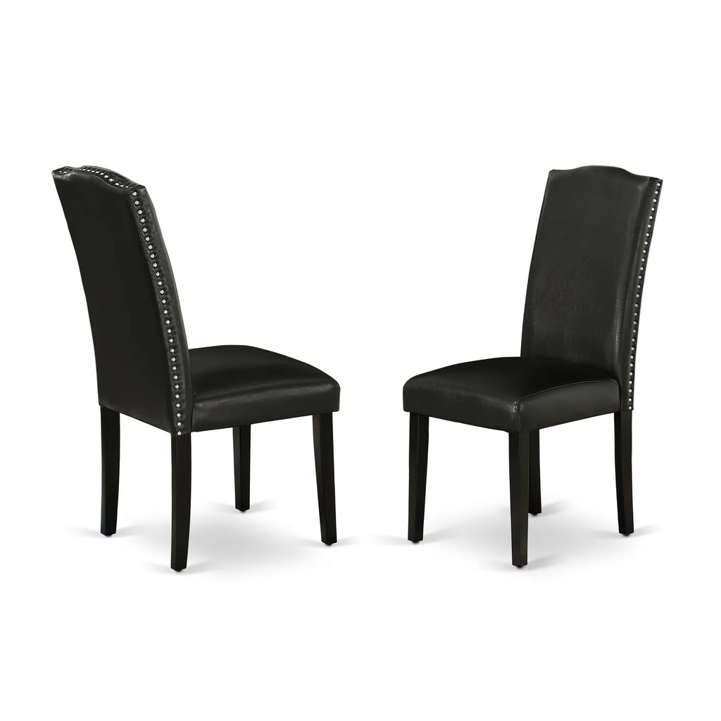 Black Leather Seat 7-piece Wood Dining Set U237421