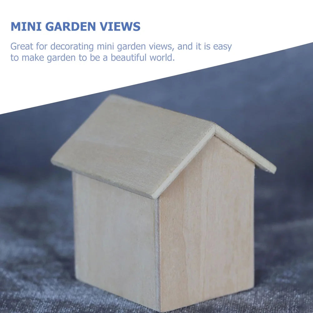 Miniature House Model Wood Ornament Y37432