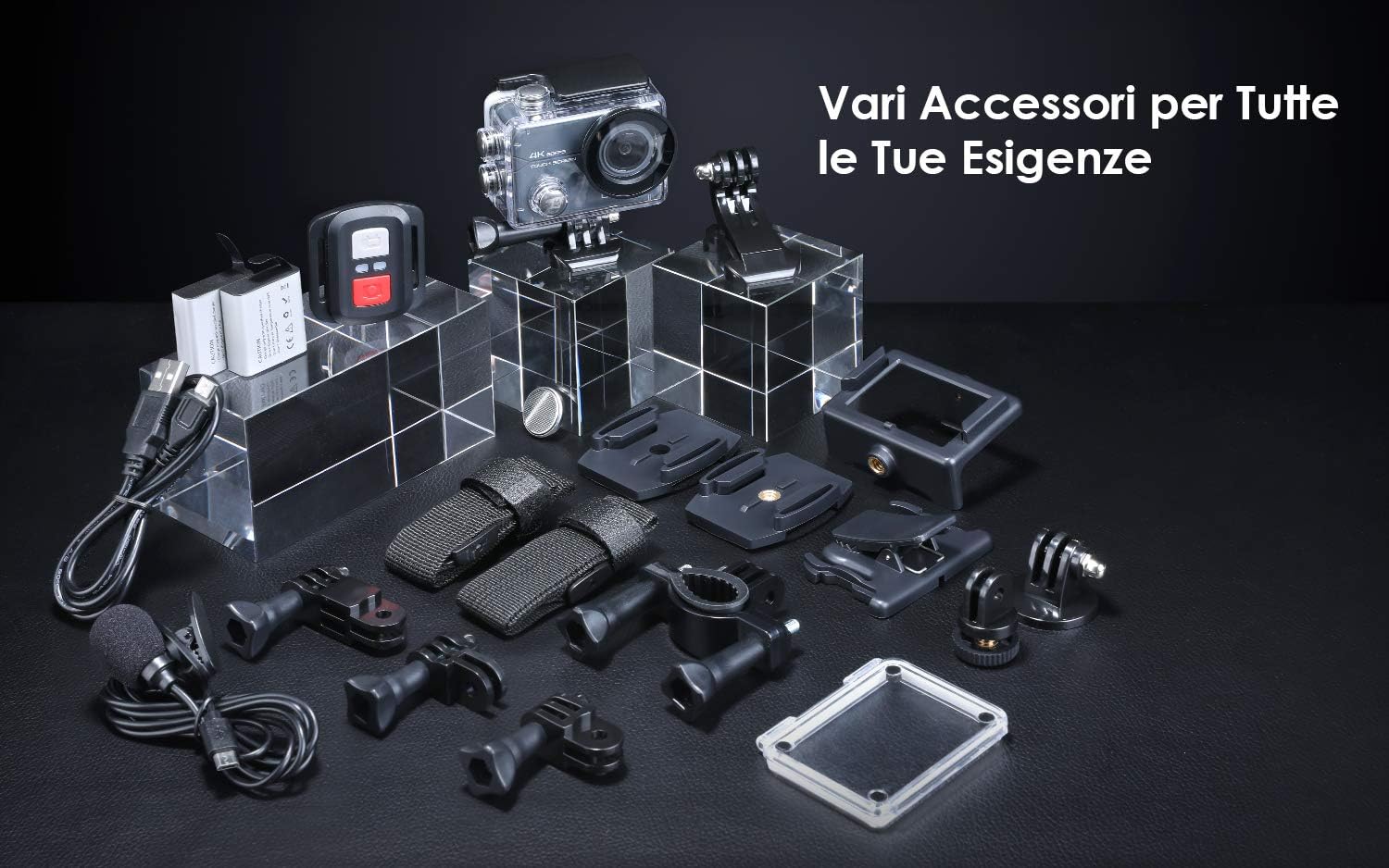 Native 4K 60fps 20MP Touch Screen Wi-Fi Action Sports Camera with 40M Waterproof Case T6701