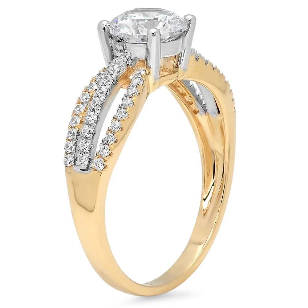 14K Yellow White Gold Diamond Engagement Ring F79839