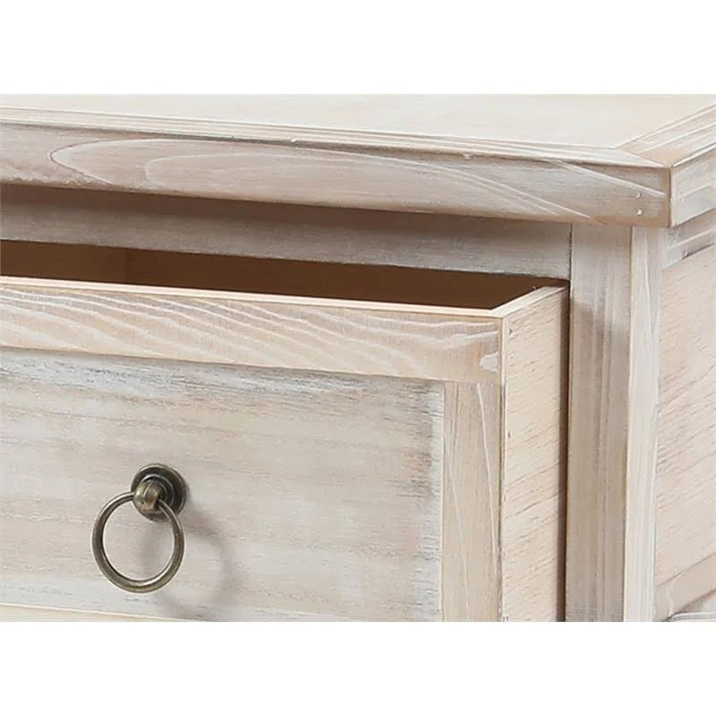 White-Washed Pine Wood Console Table G360