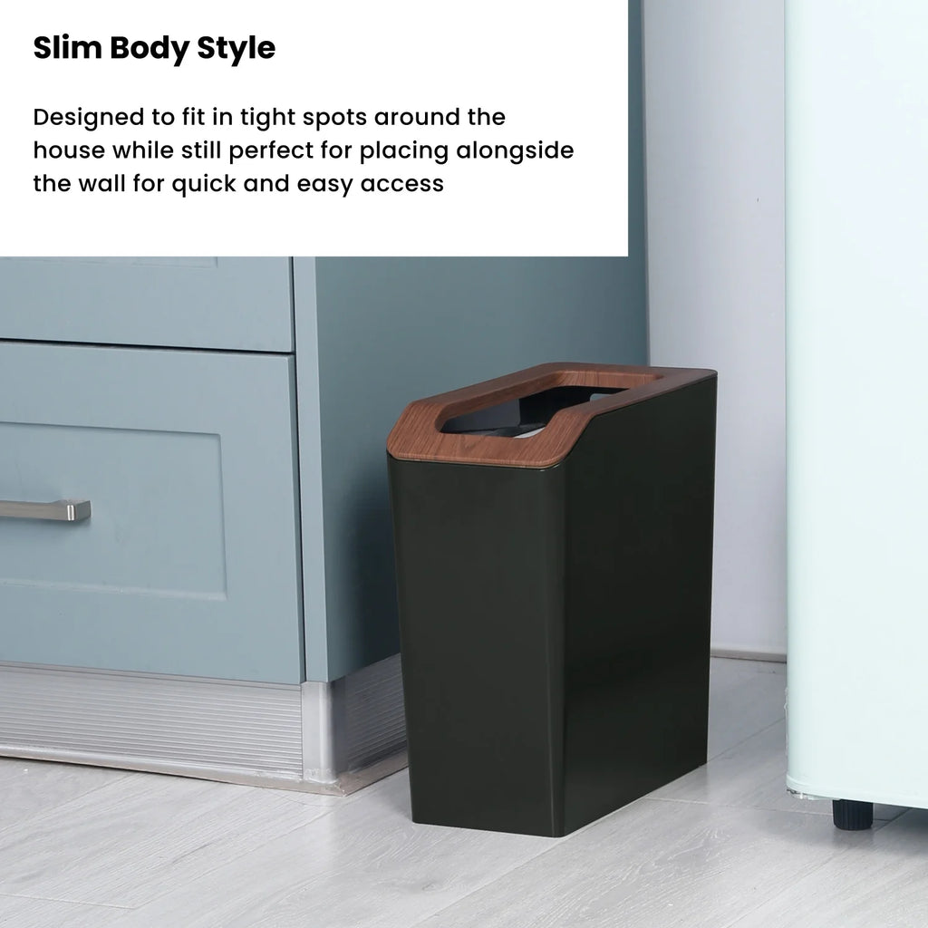 Green 2 Pack Slim Plastic Trash Can with Open Top W419