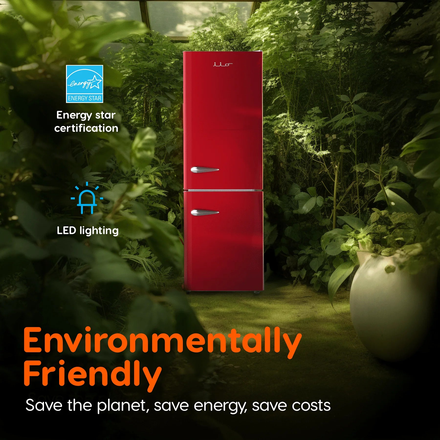 Wine Red 11 Cu Ft Bottom Freezer Retro Refrigerator F25024