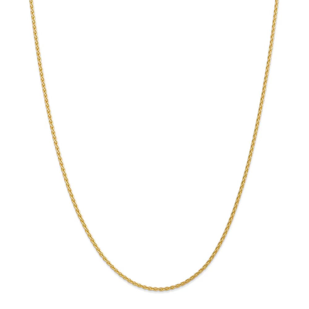 14kt Yellow Gold 1.75mm Wheat Chain 20 inch Lobster Clasp E862