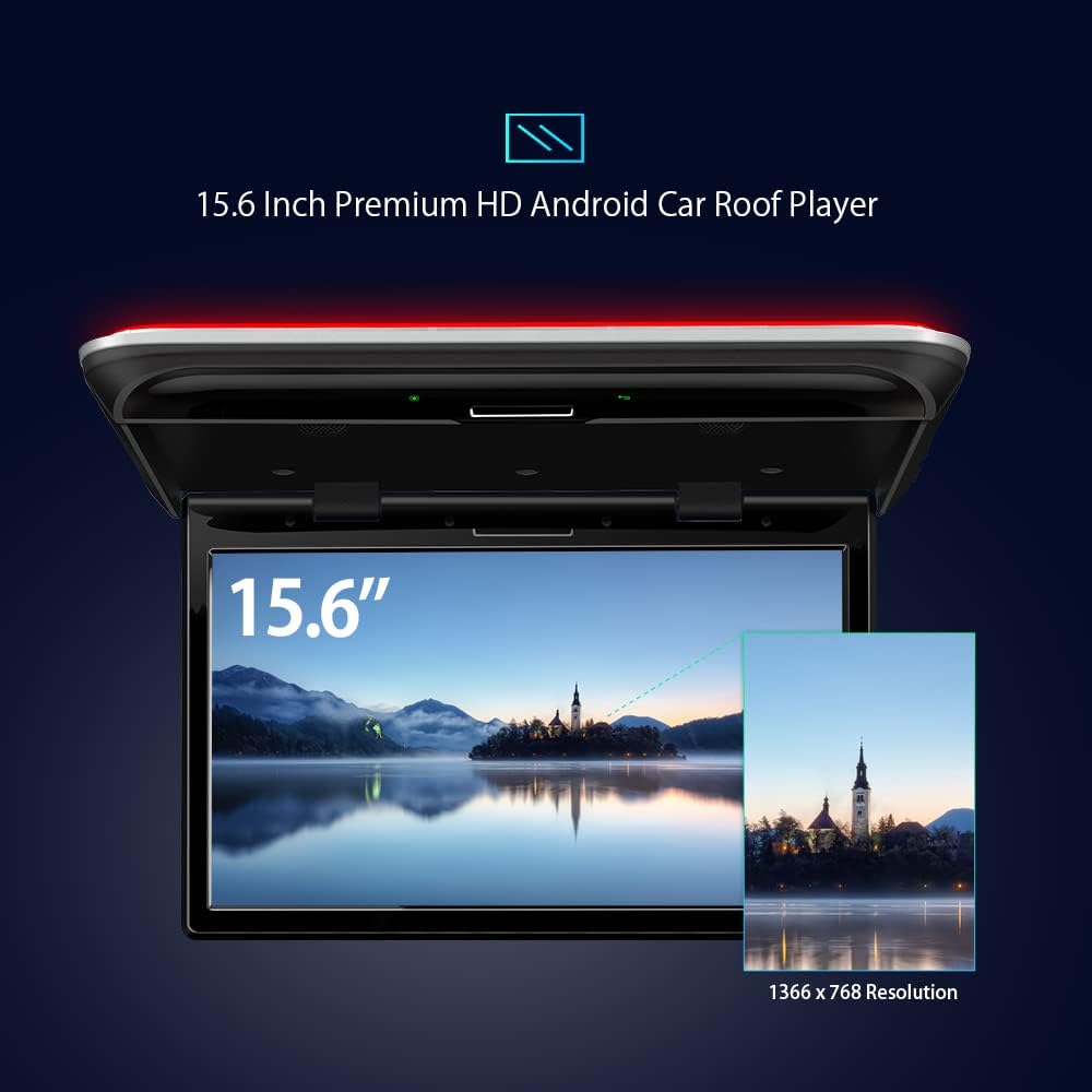 15.6 Inch IPS Car Overhead Monitor with Built-in Stereo Speakers R7713