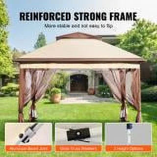 11 x 11 FT Pop up Gazebo Tent with Mosquito Netting Metal Frame PU Coated 250D Oxford Cloth V127