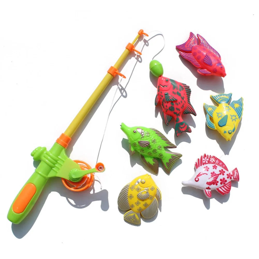 Magnetic Fishing Toy Set with 1 Fishing Rod and 6 Cute Fishes M4189