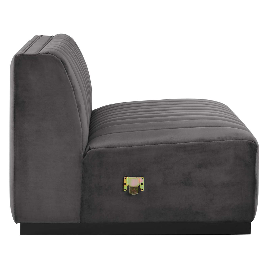 Black Gray Performance Velvet Sofa V4118
