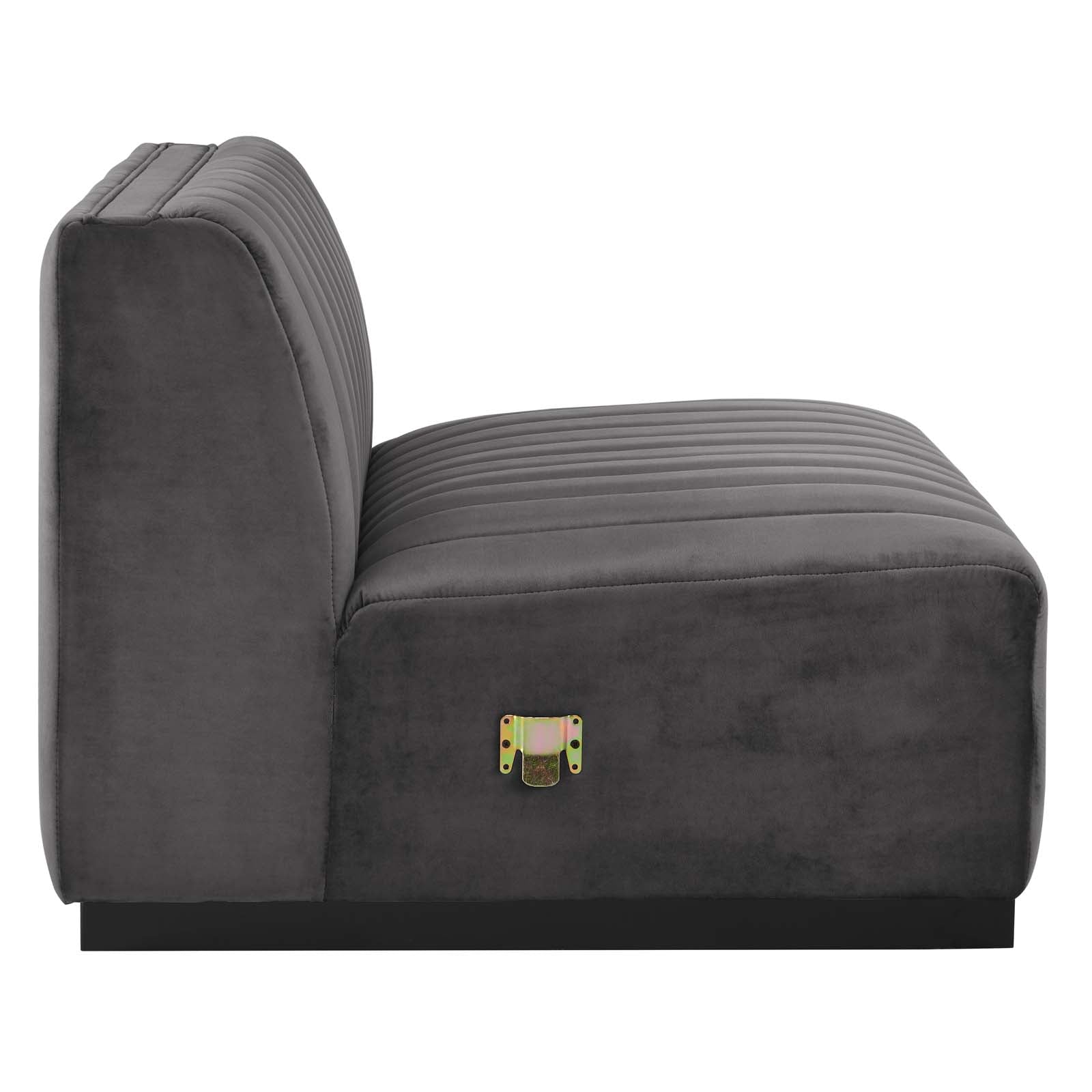 Black Gray Performance Velvet Sofa V4118
