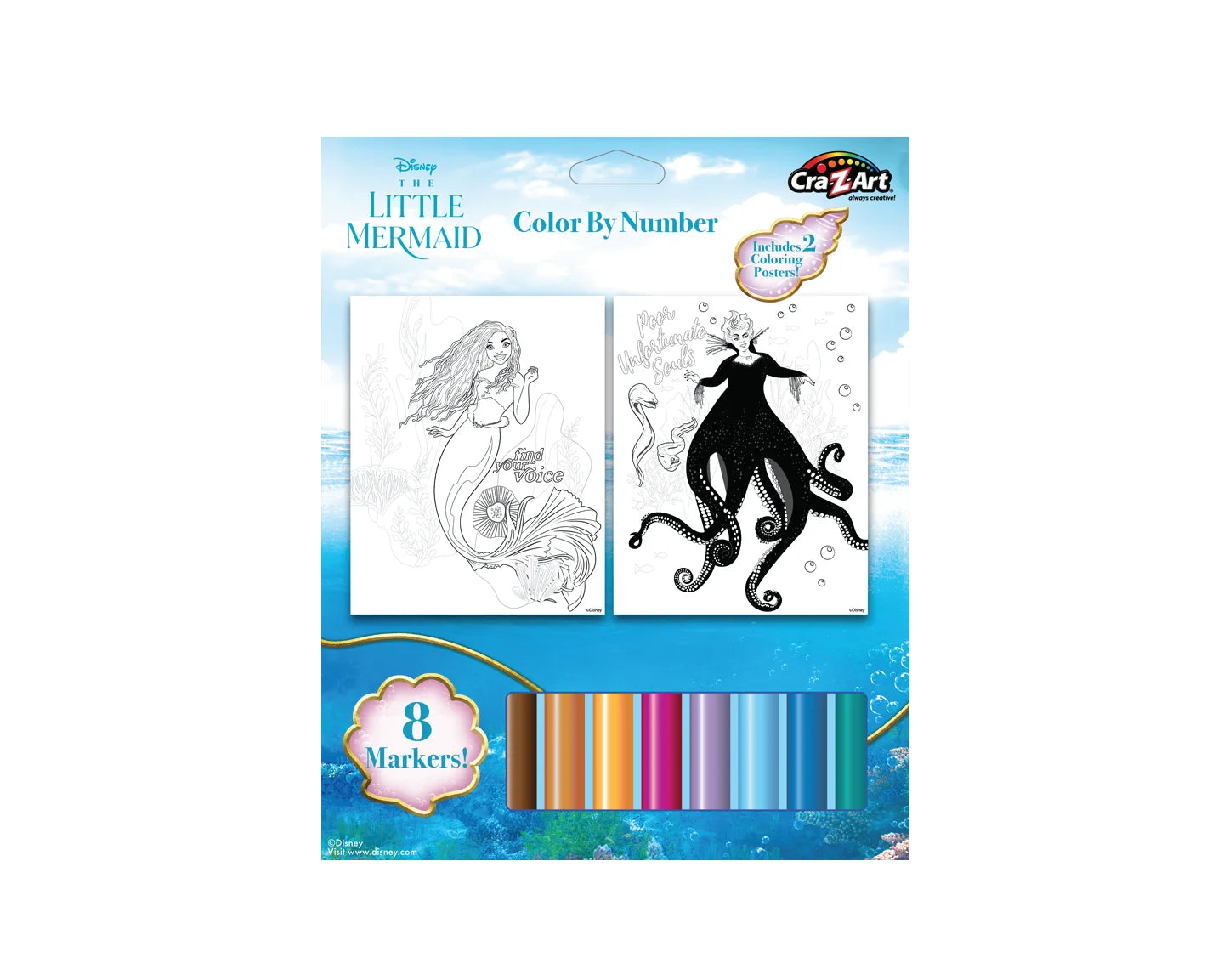 Disney Little Mermaid Color by Number Coloring Set P5743