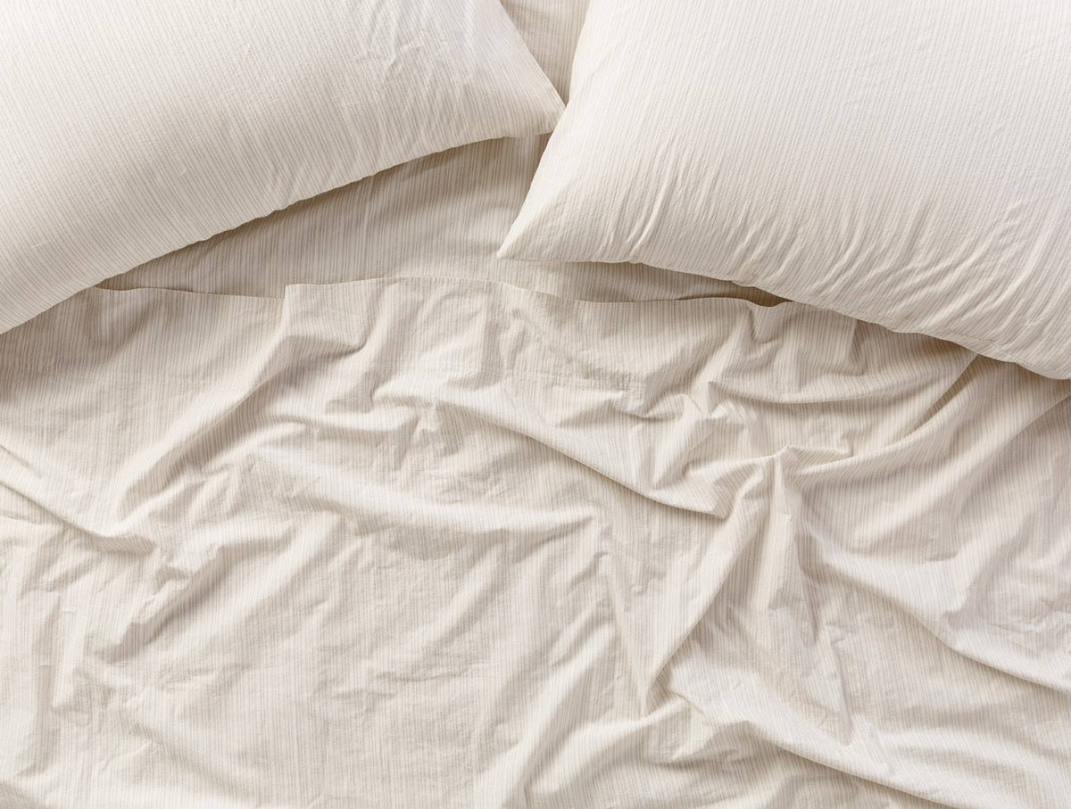 Organic Crinkled Percale Fitted Sheet King Pewter K544578