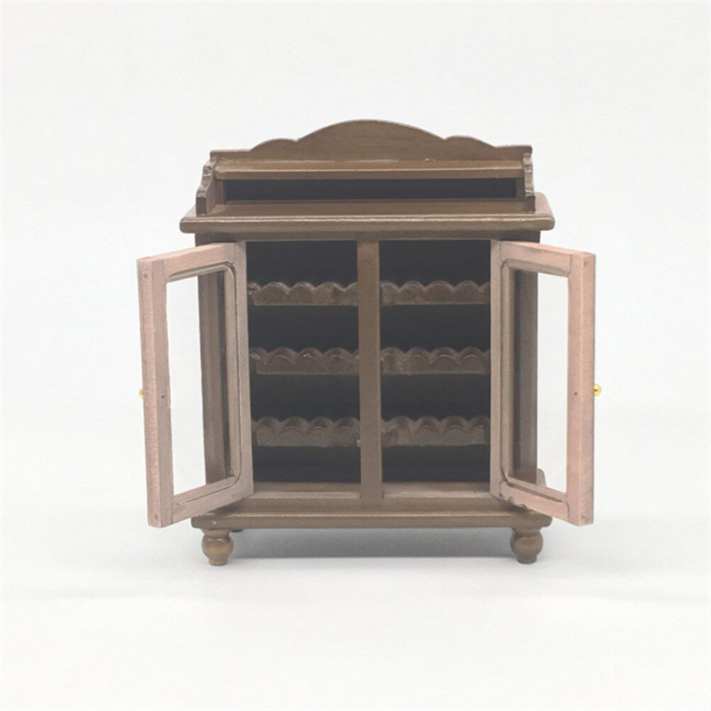 Mini Wooden Wine Cabinet Model (Walnut Color) B513625