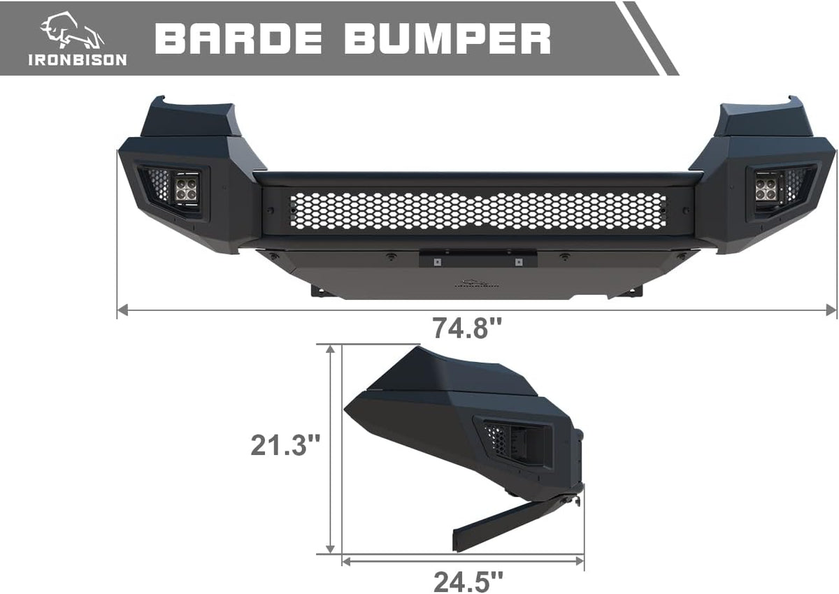Black Textured Front Bumper Bull Bar with 2 LED Fog Light Q975606