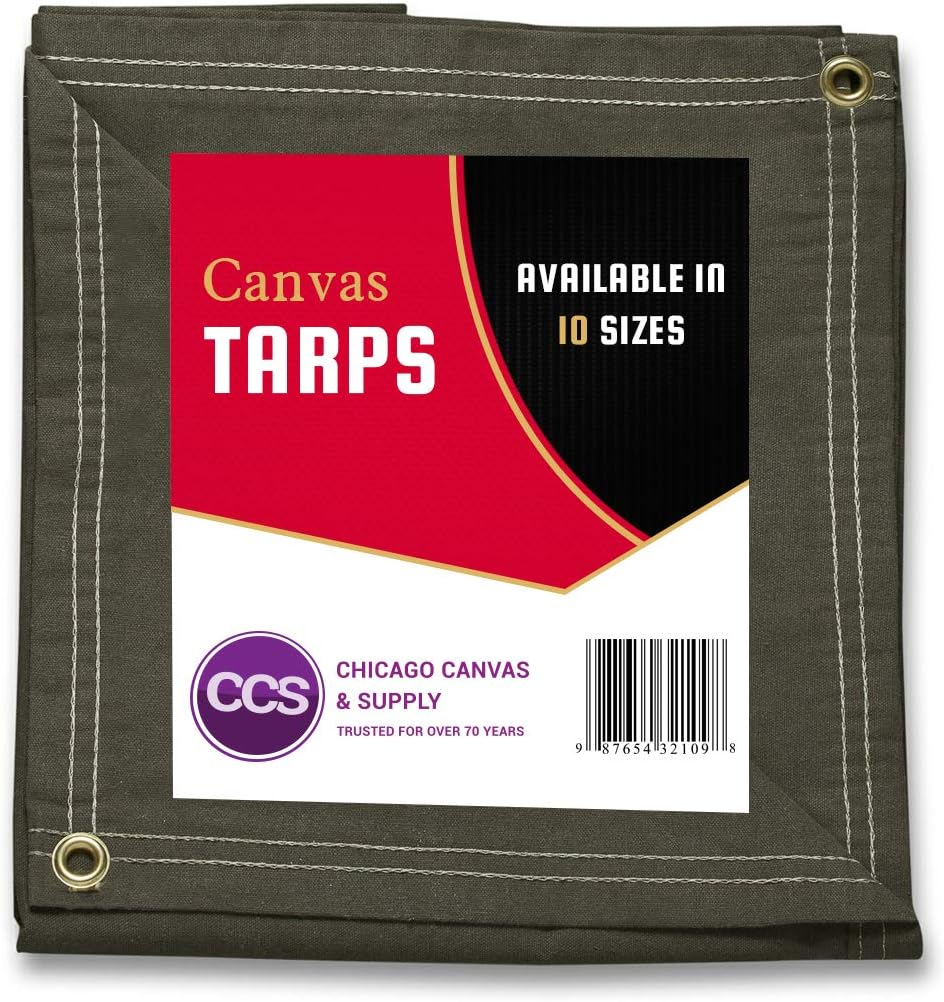 Gold 12 by 20 Feet Waterproof Canvas Tarp with Rustproof Grommets C97837