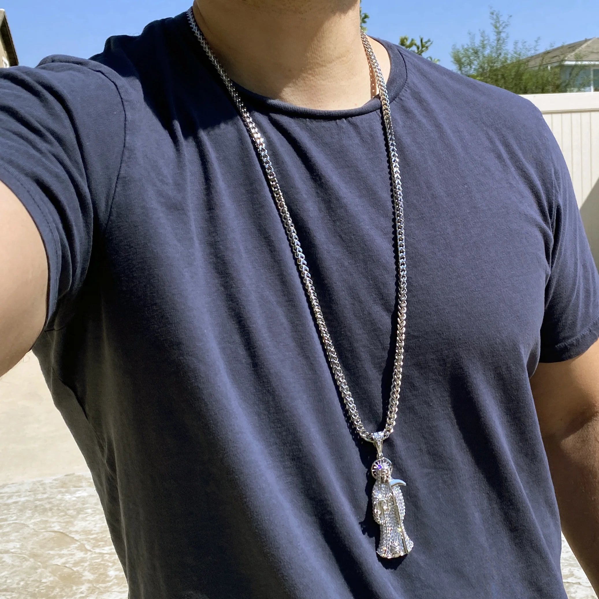 Stainless Steel Franco Chain Necklace 36" S273