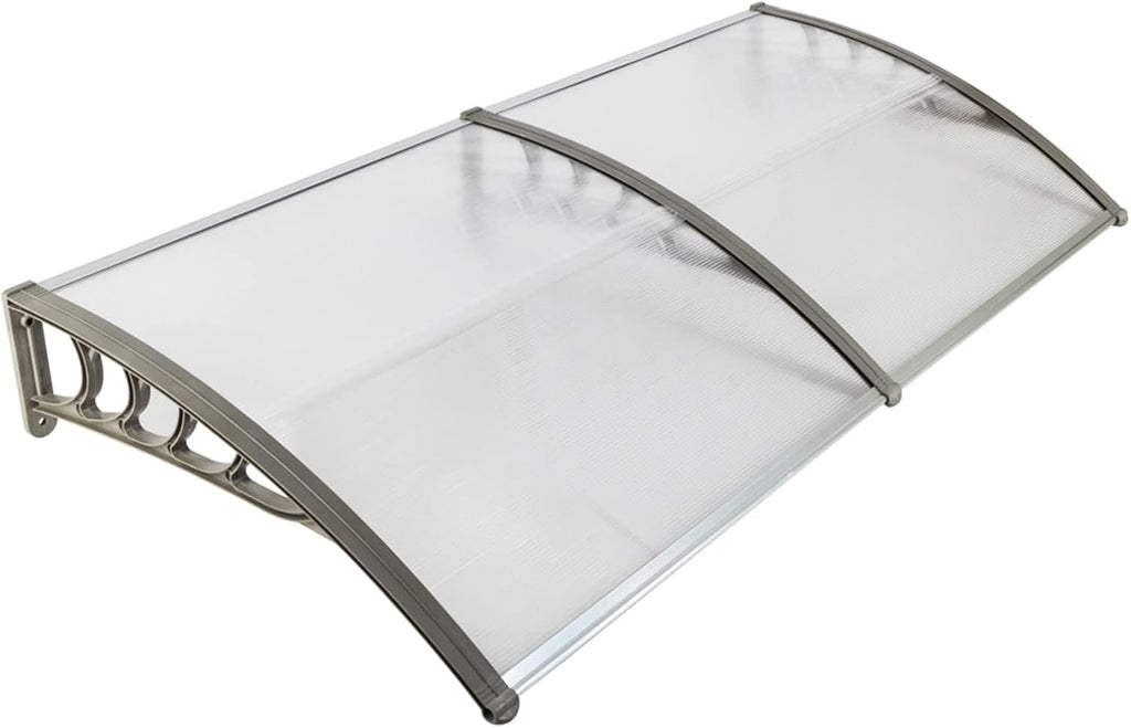 100 x 80 White and Grey Door and Window Awning Canopy Pack of 2 L89536