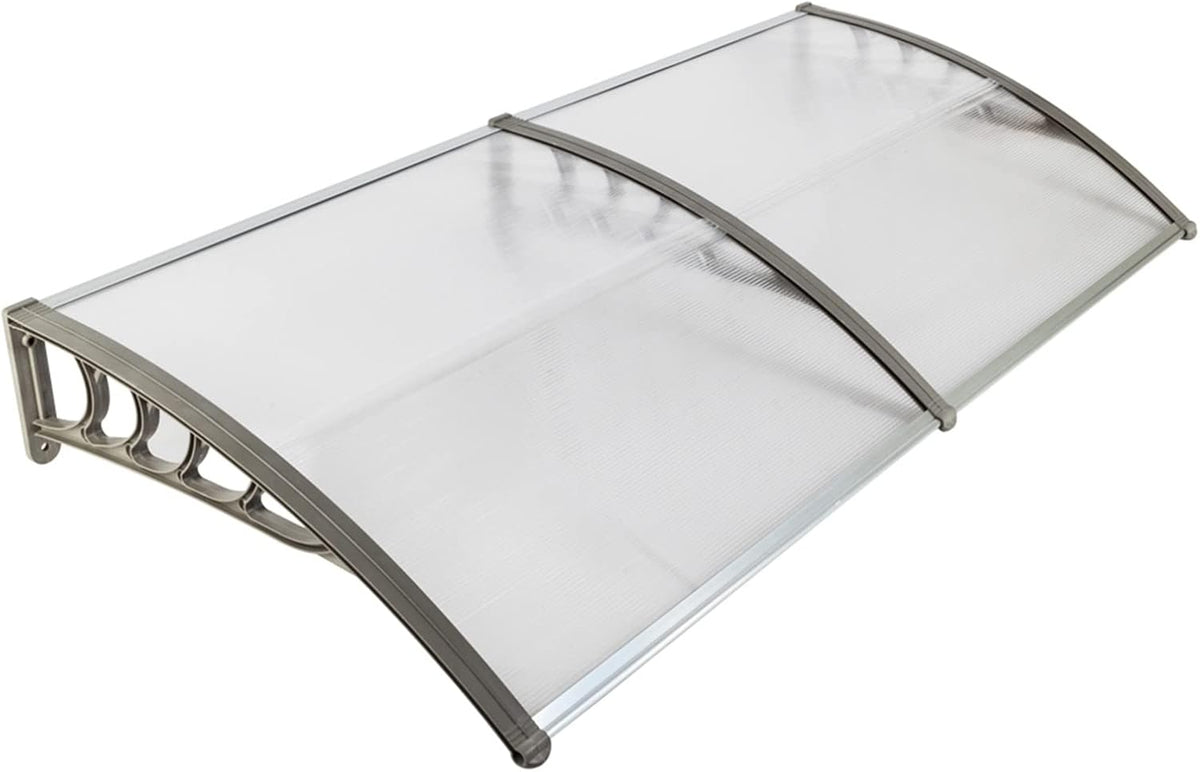 100 x 80 White and Grey Door and Window Awning Canopy Pack of 2 L89536