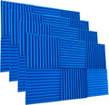 24 Pack Acoustic Panels, 12 Purple 12 Black Sound Proof Foam Panels C994705
