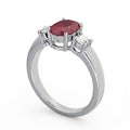 14K White Gold Three Stone Ring X8184