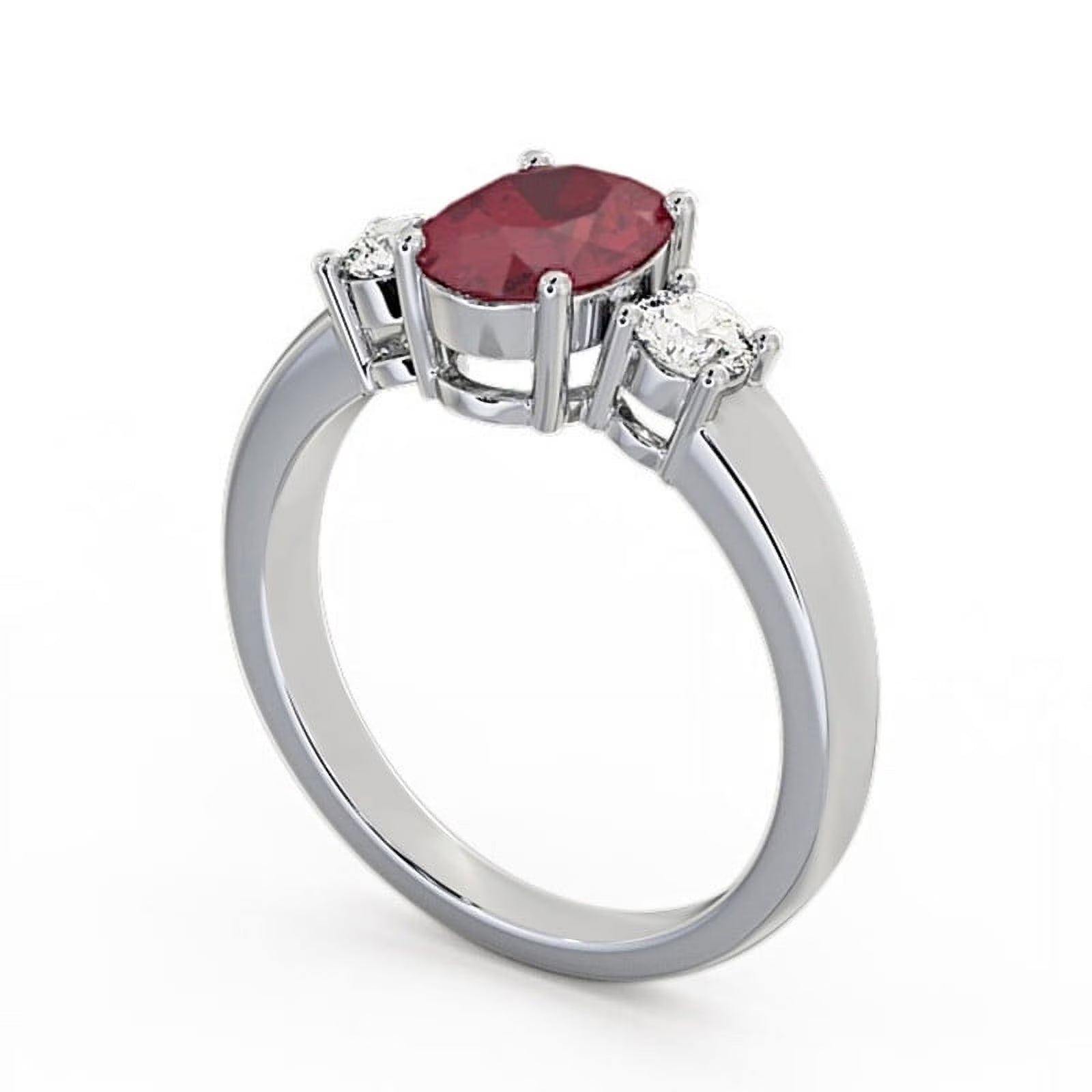 14K White Gold Three Stone Ring X8184