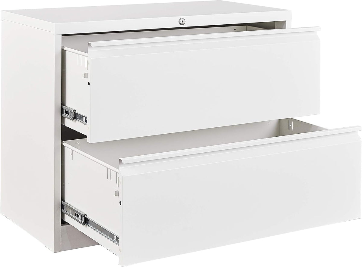 2 Drawer Black Metal Lateral File Cabinet M1646