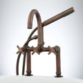 Deck Mounted Tub Filler Faucet with Metal Cross Handles Y692835