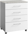 4 Door Base Cabinet 4 Drawer White U1983