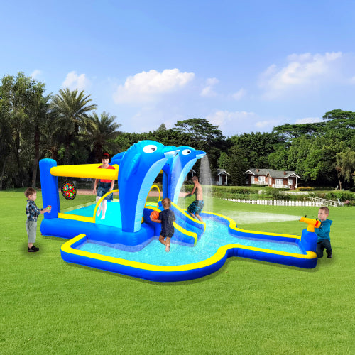 6 in1 Kids Inflatable Water Slide Park with Splash Pool T5671