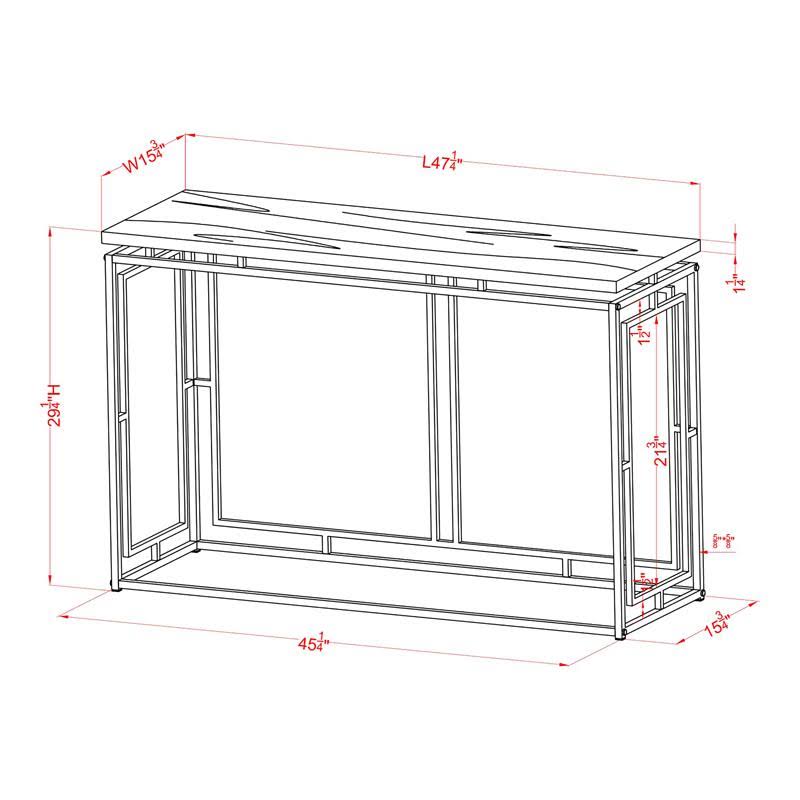 Chrome Metal Console Table B5245