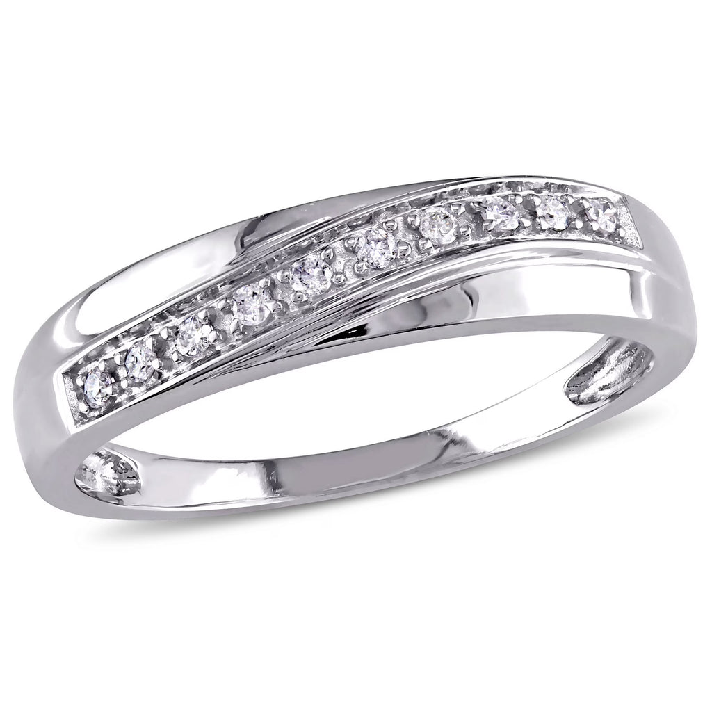 10kt White Gold Diamond Crossover Band P272369