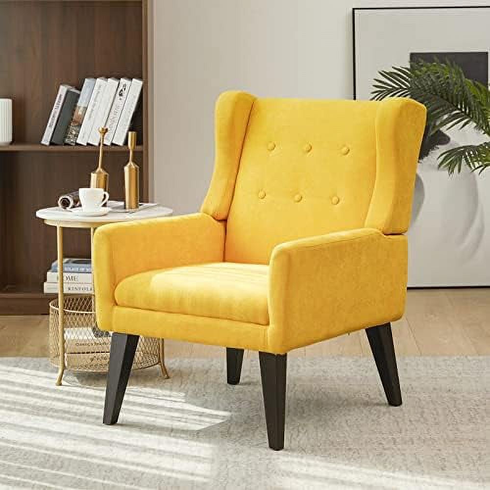 Yellow Upholstered Wingback Armchair C3467