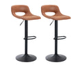 Modern Swivel Leather Bar Stools Set of 2 J17457