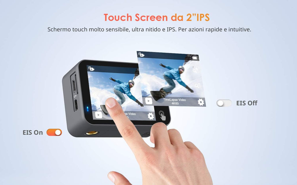 Native 4K 60fps 20MP Touch Screen Wi-Fi Action Sports Camera with 40M Waterproof Case T6701
