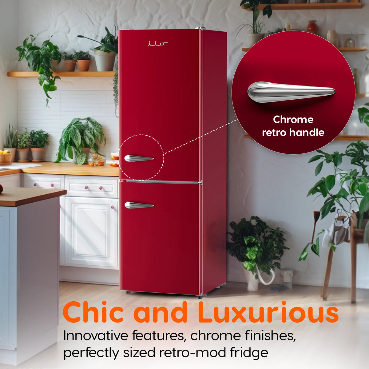 Wine Red 11 Cu Ft Bottom Freezer Retro Refrigerator F25024