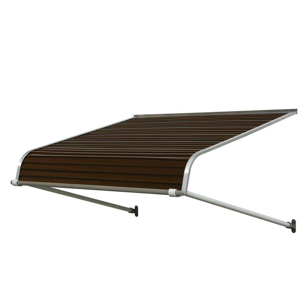 84-in Wide x 30-in Projection Brown Solid Fixed Door Awning S9756