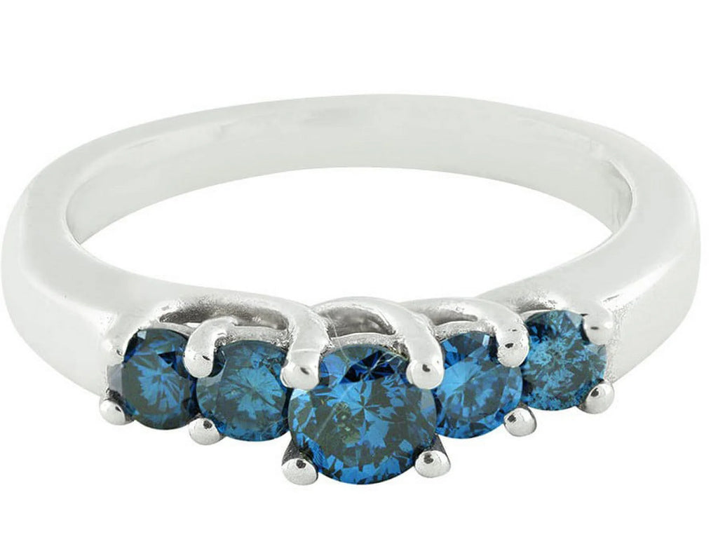 Sterling Silver Blue Diamond Engagement Ring L3629