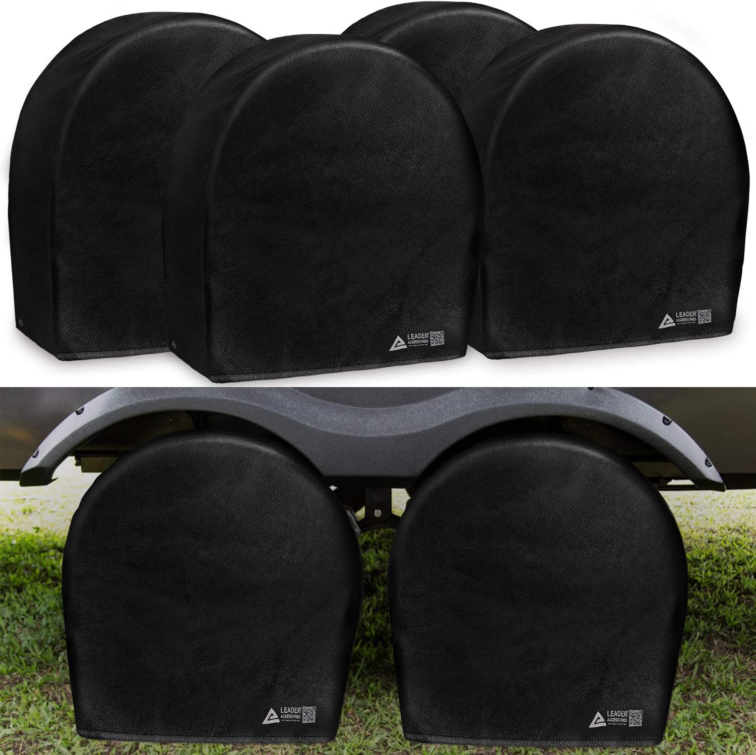 Grey Heavy Duty Waterproof Tire Cover 4 Pack Fits 32-34.5 Diameter Tires F699