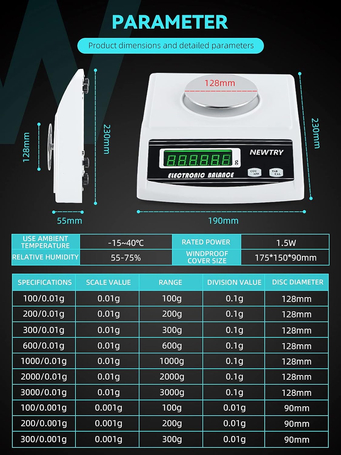 1000g/0.01g Electronic Fabric GSM Scale with Disc Sampler Cloth Cutter F37502